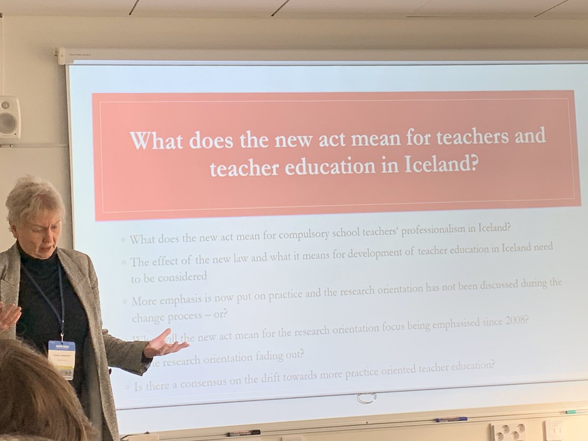 I 2019 ble lærerutdanning i Island endret igjen. Masternivået og avhandling er nedtonet - lærermangel er årsaken forteller Turidur johannsdottir: <a href="/nera2020/">nera2020</a> @utdanningsf