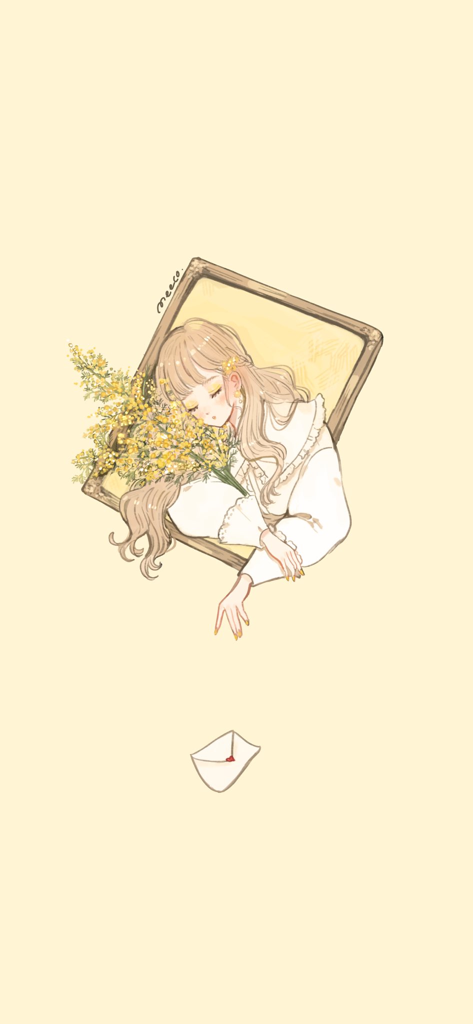 Meeco みーこ イラストレーター ミモザパレット 黄色のミモザの花言葉 秘密の恋 空想コスメ 2 3枚目は待ち受け壁紙にどうぞ Meeco みーこ イラストレーター ミモザパレット 黄色のミモザの花言葉 秘密の恋 空想コスメ 2 3枚目は待ち受け壁紙にどうぞ