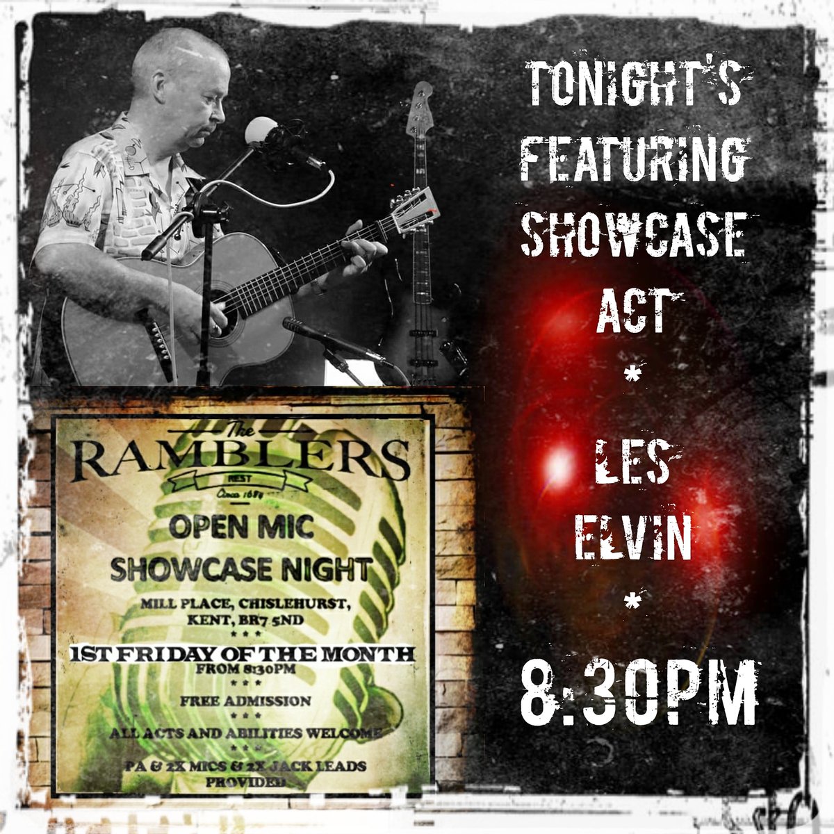 SantinoFabMusic's tweet photo. Tonight Friday 6th March 2020 @RamblersOfChis it's our monthly Open Mic Night. Music starts from 8:30pm with a showcase performance from Les Elvin. Cheers Santino 
#openmic #kentopenmic #kent #chislehurst #ramblersrest #livemusic #acousticcovers #fridaynight https://t.co/rjZpts9h2q