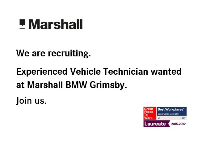 Marshall_BMW's tweet photo. Experienced Vehicle #Technician required at Marshall #BMW #Grimsby. Join us. We’re officially a Great Place to Work®! To find out more and to apply see > https://t.co/ACnProNkNl #jobs https://t.co/94CCMfNiTK