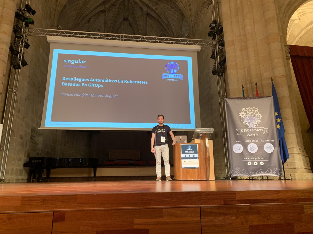 inigomontesino's tweet image. Esperando a ver la charla de ⁦@morejon85⁩ sobre GitOps!!! #DevOpsDaysCC20 #SngularRocks