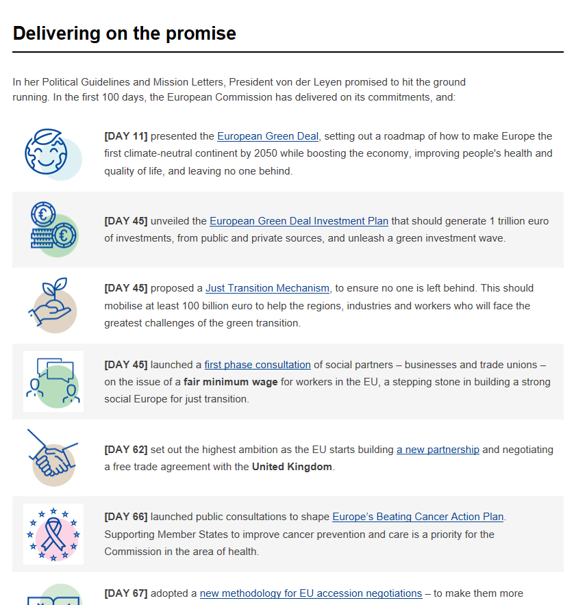 100 days of the #vdLCommission on 9 March 2020. Check out the website highlighting the main achievements ec.europa.eu/100days #EUdelivers