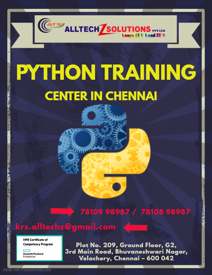 alltechz's tweet image. AllTechZ Solutions Pvt Ltd for Best #Python Training Where Every Student Thrives.
Visit our site :- alltechzsolutions.in/python-trainin……
Contact us :- 96771 83515 / 78108 98987 / 044 43033161
Email : krs.alltechz@gmail.com
#PythonTraining #PythonExamCenter #PythonCertificationCourse