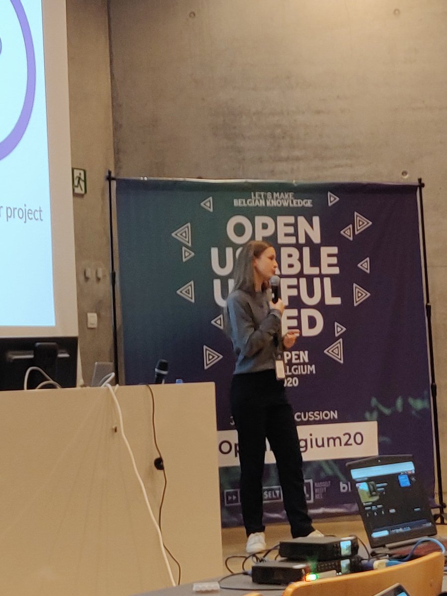 ChristineCopers's tweet photo. @avwgo on her missionary track giving the keynote of #OpenBelgium20 conference at #uhasselt, talking about #civictech and the #prototypefund https://t.co/9IpY44YxTs