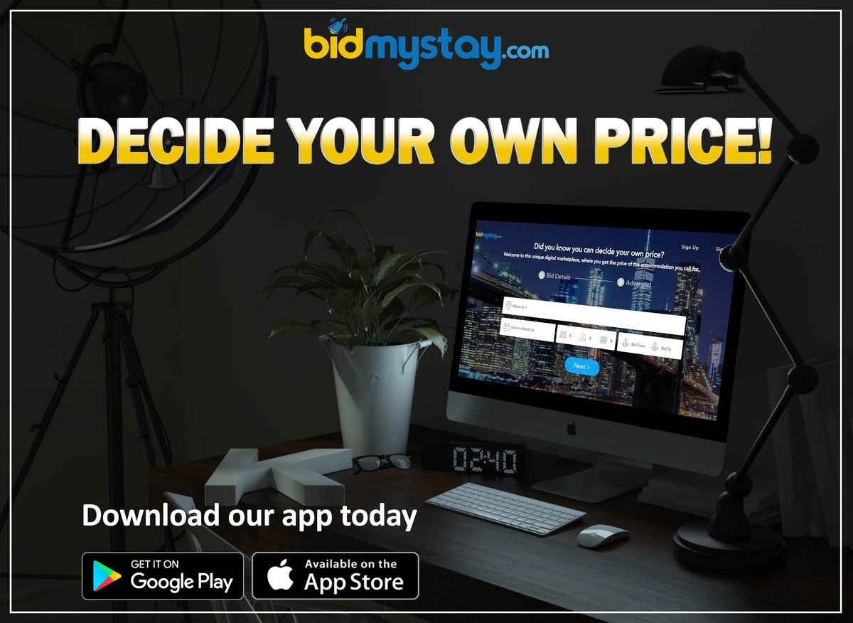 BidmystayC's tweet photo. With https://t.co/bR4BsDivpy you can decide the price of your accommodation! Download the app &amp; decide the rate of your hotel room!!
#Bidmystay #ReverseBidding #HotelRoom #BookYourHotelRoom #DecideYourOwnPrice #HotelBooking #Travelling #TravelDeals https://t.co/vfEIh4kwPL