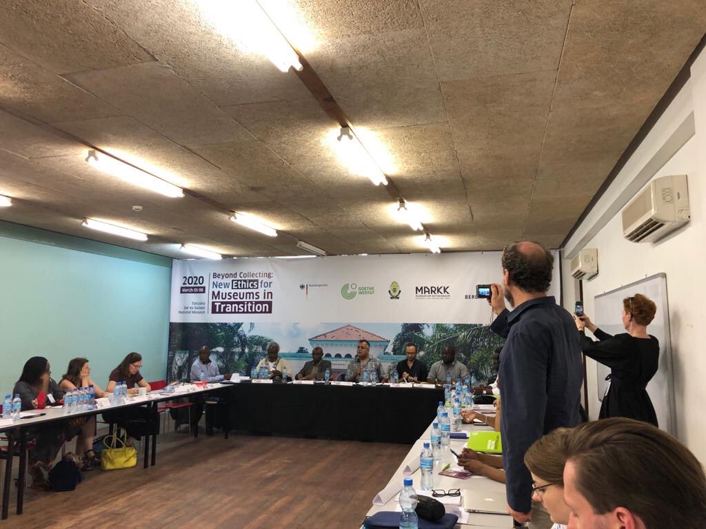 Scenes from conference ‘Beyond Collecting: New Ethics for Museums in Transition’. Intense discussions about politics of restitution, cultural exchange &amp; enduring problems of neocolonialism. ⁦<a href="/goetheinstitut/">goetheinstitut</a>⁩ ⁦<a href="/anthonyrichter/">Anthony Richter</a>⁩ ⁦<a href="/AbitiAdebo/">Abiti Adebo Nelson</a>⁩ ⁦<a href="/littlegaudy/">Subhadra Das</a>⁩