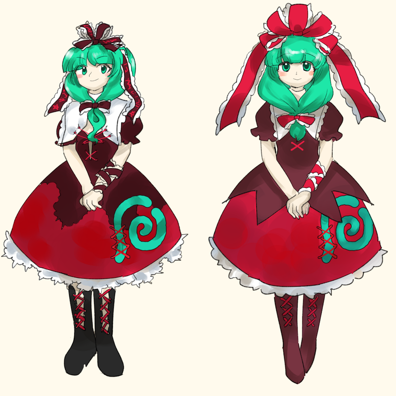 鍵山雛 「心を落ち着かせるために原作雛とよく見かける雛を描きました #厄神様 」|茶丸九のイラスト