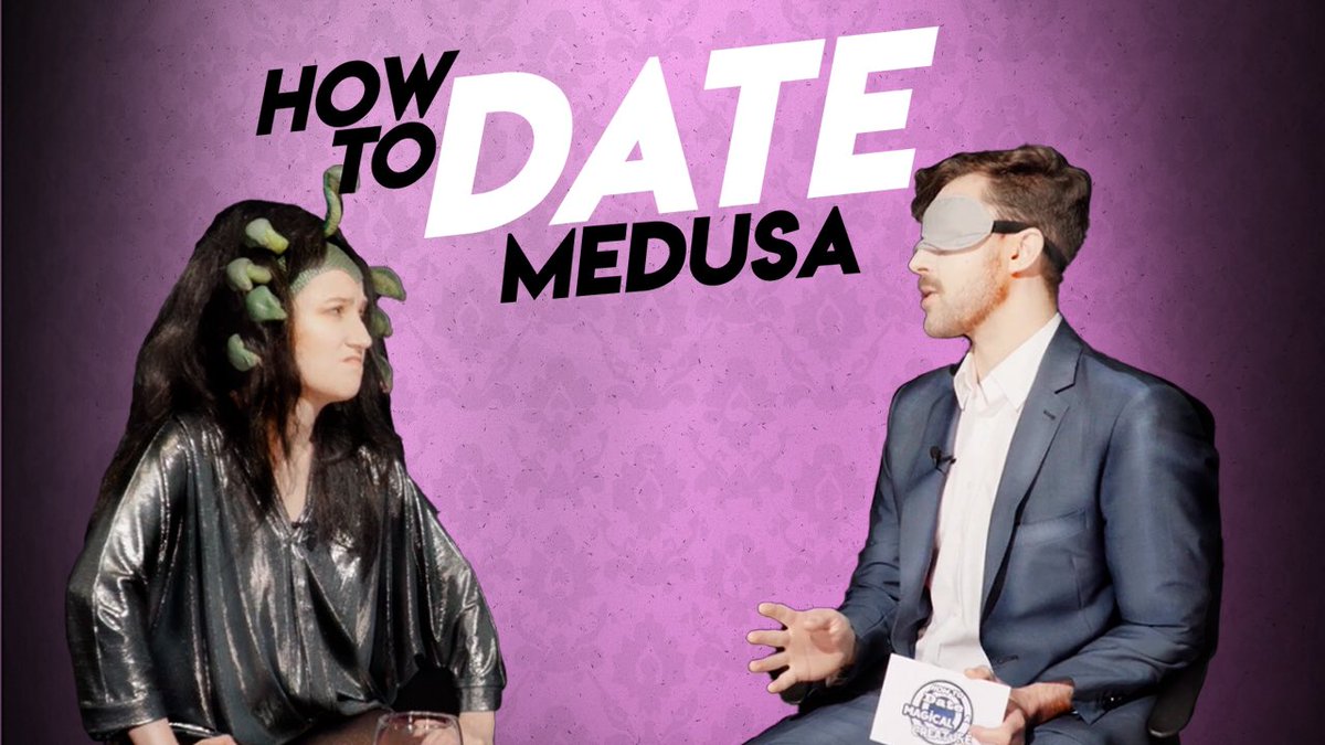 DatingCreatures's tweet photo. Medusa agrees to be interviewed by Toby Vanilla as she begins promotion of her new book “Aye, Eye of The Beholder (Get What I Mean)”. We are confused as you are by the title...  featuring @SueHarrison123 and @alexholland @medavidruby 

https://t.co/YMwRT7mMNM https://t.co/C2ZAHcamEM