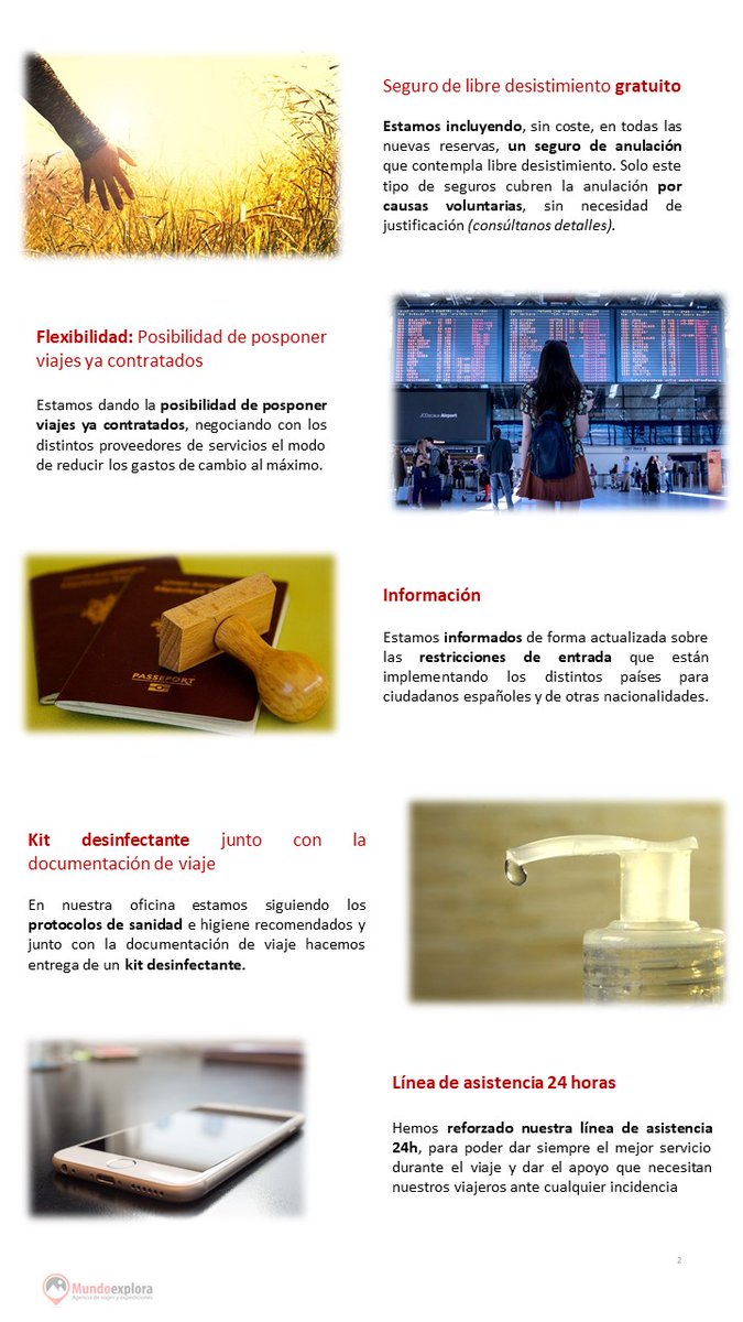 Mundoexplora's tweet image. ¿Qué estamos haciendo en Mundoexplora ante la situación del Coronavirus?

En Mundoexplora hemos tomado medidas para que puedas viajar tranquilo 👇

#Coronavirus #COVIDー19