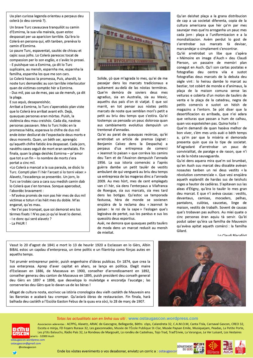 La noveletra deu 5 de març de 2020 es arribada ! (link: ostaugascon.wordpress.com) ostaugascon.wordpress.com    #OstauGascon #Gèrs #Gasconha #Gascon #Occitània #Occitan