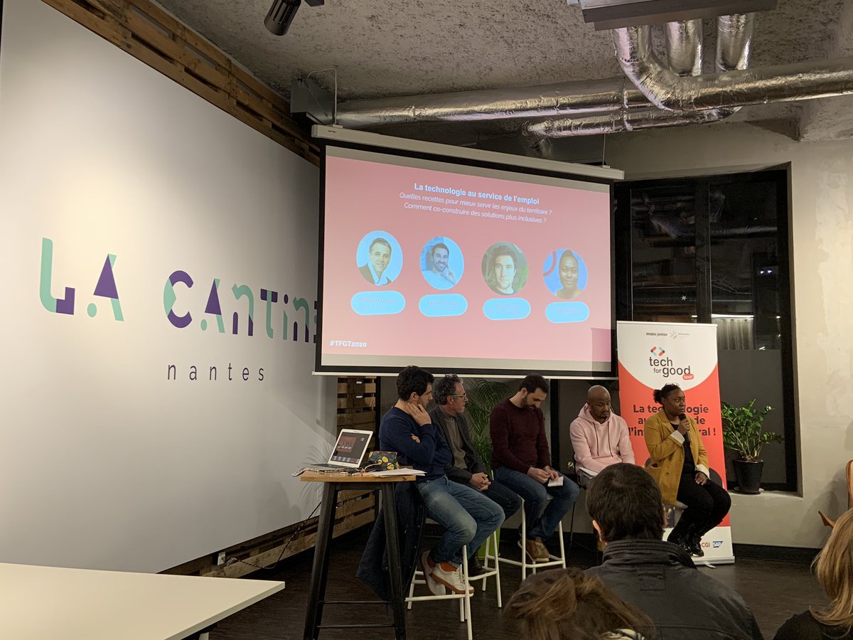 SYD_DigitalCare's tweet photo. 👏🏼 Merci #TechForGood , @CantineNantes @makesense @LatitudesTfG pour cette initiative qu’est le #TechForGoodtour !
💬Table ronde
🗣 Pitchs
💡Ateliers d’idéation
Une soirée inspirante !
Aux petits oignons 👌🏼
#digitalworkspace #numerique #nantes #inclusion https://t.co/fWau30yMEi