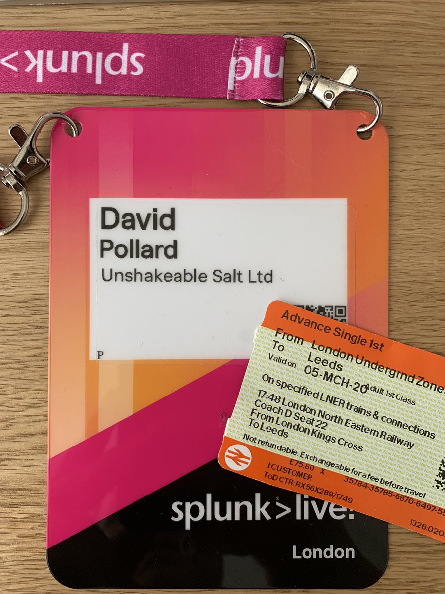 UnshakeableSalt's tweet photo. Well that’s #SplunkLiveLDN! done again for another year. Back to the Grindstone and @MITREattack TTP Use Cases to write. https://t.co/xQknOvDUMJ
