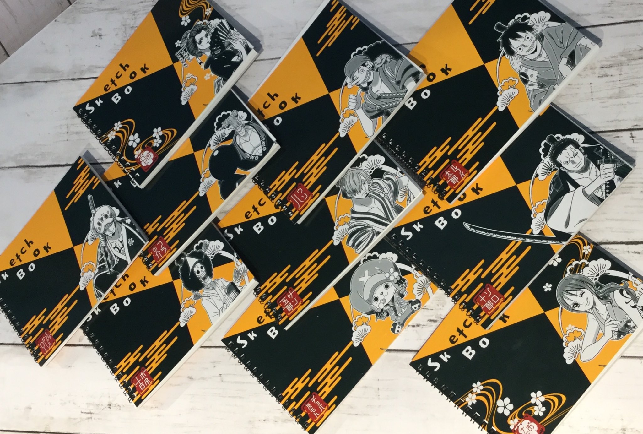 One Piece 麦わらストア池袋店 新商品 ワンピース 図案スケッチブック 全10種 各640円 税 好評発売中 麦わらストア Onepiece