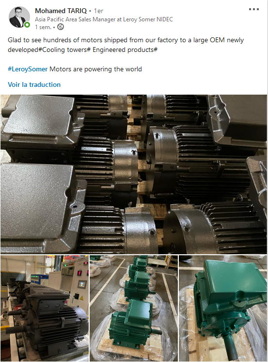Leroy_Somer's tweet image. Que de beaux moteurs !! C’est toujours agréable de voir nos produits partir pour rejoindre un nouveau client. Ces moteurs équiperont des tours de refroidissement. Produits entièrement personnalisés et adaptés à l'application. buff.ly/39cpWRq #LeroySomer #nidec #IMfinity