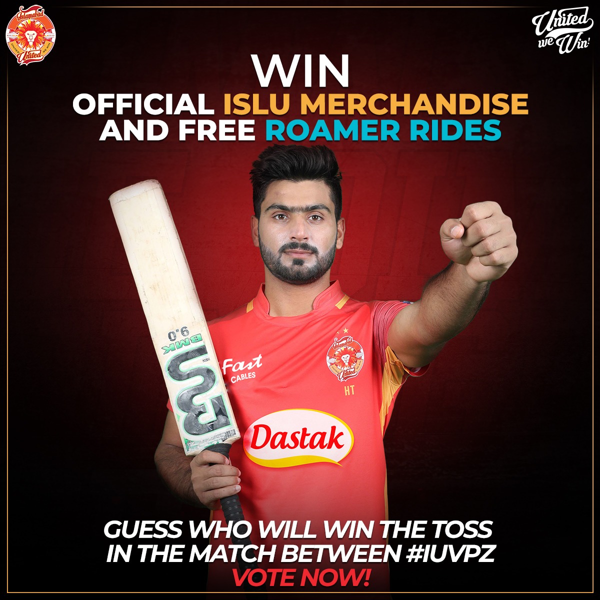 IsbUnited's tweet photo. Win FREE Tickets to ISLU matches, FREE ISLU shirts &amp; FREE Roamer rides!

Guess who will win the toss in the match between #IUvPZ on 7th March? Vote by installing the Roamer app right now: https://t.co/z6ZJEOI9V8

#ISLUxRoamer #RangJeetKaLaalHai #ISLU #HBLPSLV #PSL2020 https://t.co/JGs8a2l6Wi