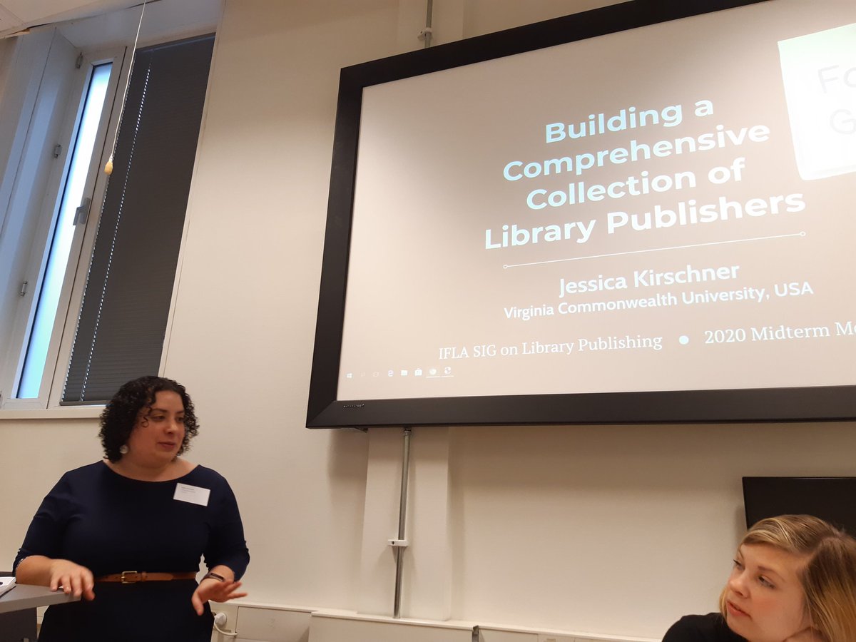 marie_librarian's tweet photo. Fantastic focus group session led by Jessica Kirschner on the uber impressive Library Publishing Directory. The directory is a powerful showcase and resource for the library publishing community. Congrats to Jessica and all involved. #libpub2020 https://t.co/BemzyuaJ5L