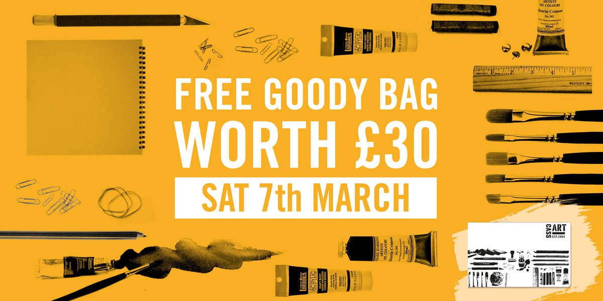 CASSART1984's tweet photo. Enjoy this special #treat in-store this Sat 7th March! A #free #goody bag worth £30 for our Reward Card Holders. Don't have a Reward Card yet? No worries! You can sign up on the day and still receive your Goody Bag! https://t.co/ACH3AD0bk6