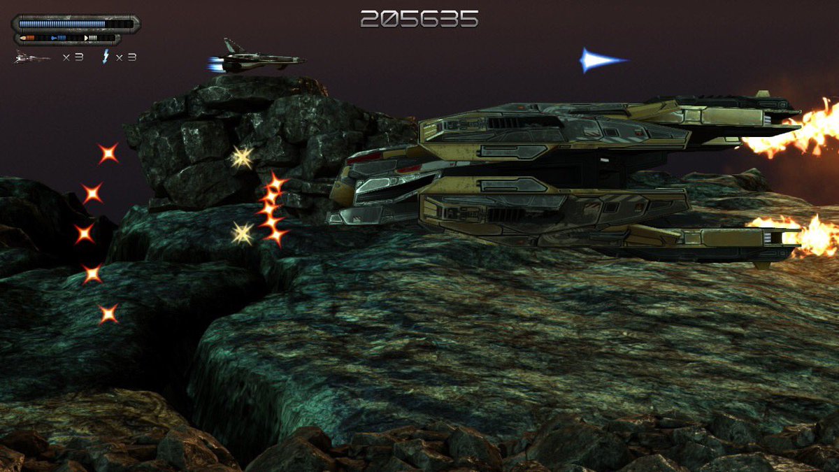 JoachimHesse's tweet photo. Nachdem ich #SpaceBlaze noch unter dem Namen #Katakis2 kennen lernte, hatte ich mich gefreut, es zufällig für #Switch/#PS4 zu entdecken. Aber puh, das Design macht fast alles falsch. Der Todesstoß ist die Pillepalle-Bewaffnung nach Lebensverlust. Schade. https://t.co/JxCQ5oxRSp