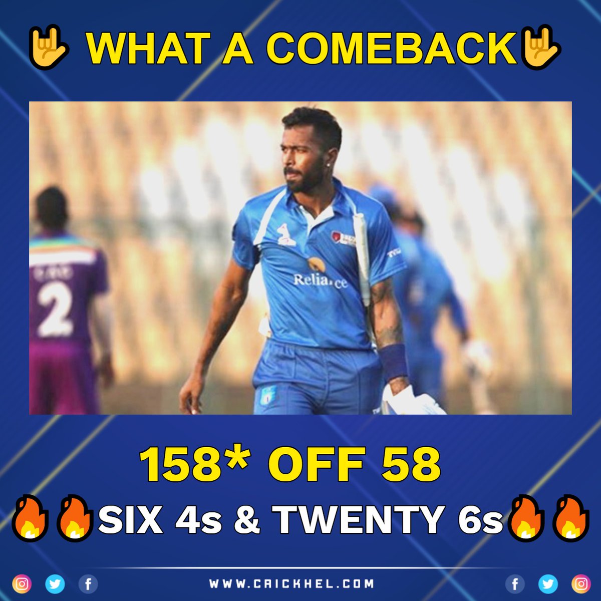 crickhel's tweet photo. Comment your views.
Visit: https://t.co/uJBiVOMnos
.
.
#Hardikpandya #FridayFeeling #FridayThoughts #fridaymorning  #Sportsnews #crickhel https://t.co/4r9gFIeB3h