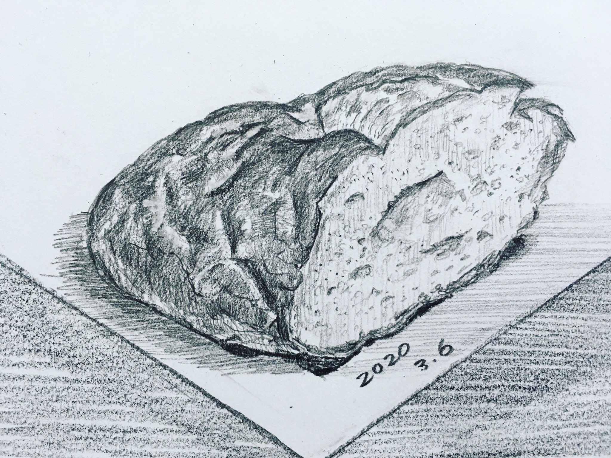 フランスパンのデッサン 初心者のためのデッサン講座⑫【フランスパンを描く】初めての