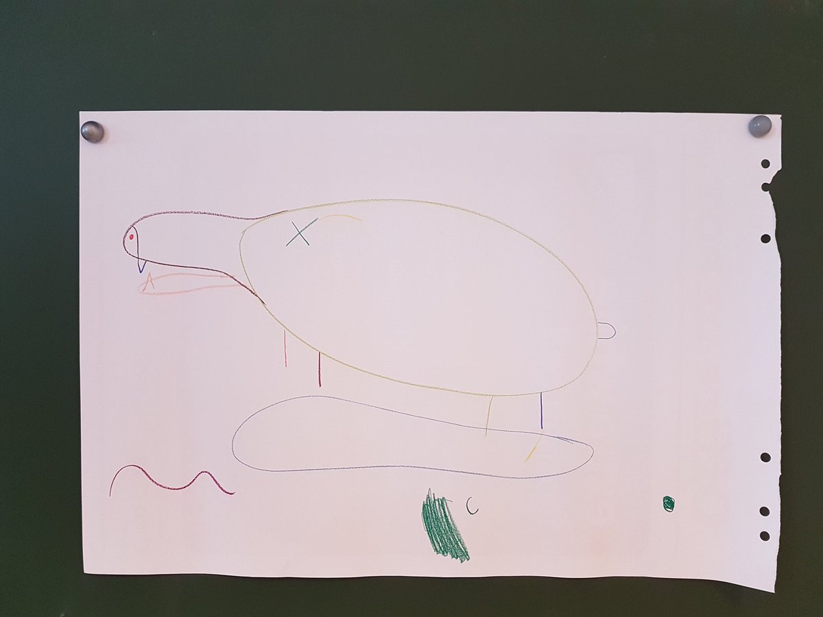 BornDoro's tweet photo. This wonderful piece of art was created during my class on #visualmethods, playing a round of #fakeartistgoestonewyork it's supposed to be a #polarbear :) https://t.co/QnkGTUDD2i