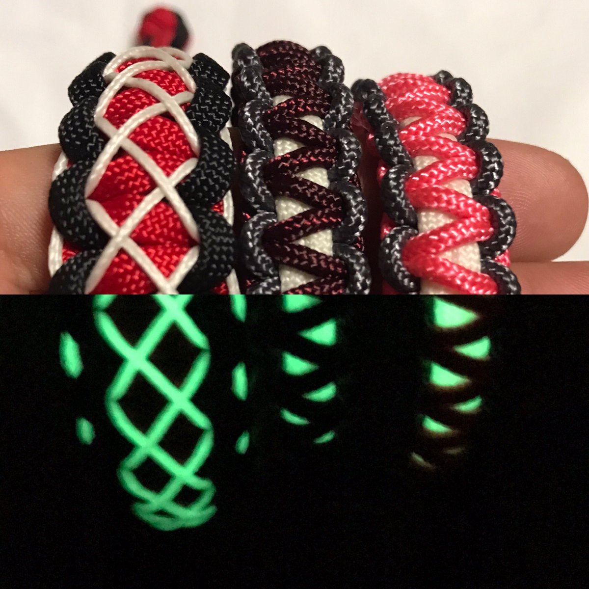 O Xrhsths Rikka 暑いのﾑﾘ Sto Twitter Rikka Paracord 久々に編みました リハビリの為今まで編んだことある編み方を パラコードブレスレットx3 タックコードブレスレットx2 パラコードキーホルダーx3 やっぱ蓄光は良いねd Paracord パラコード