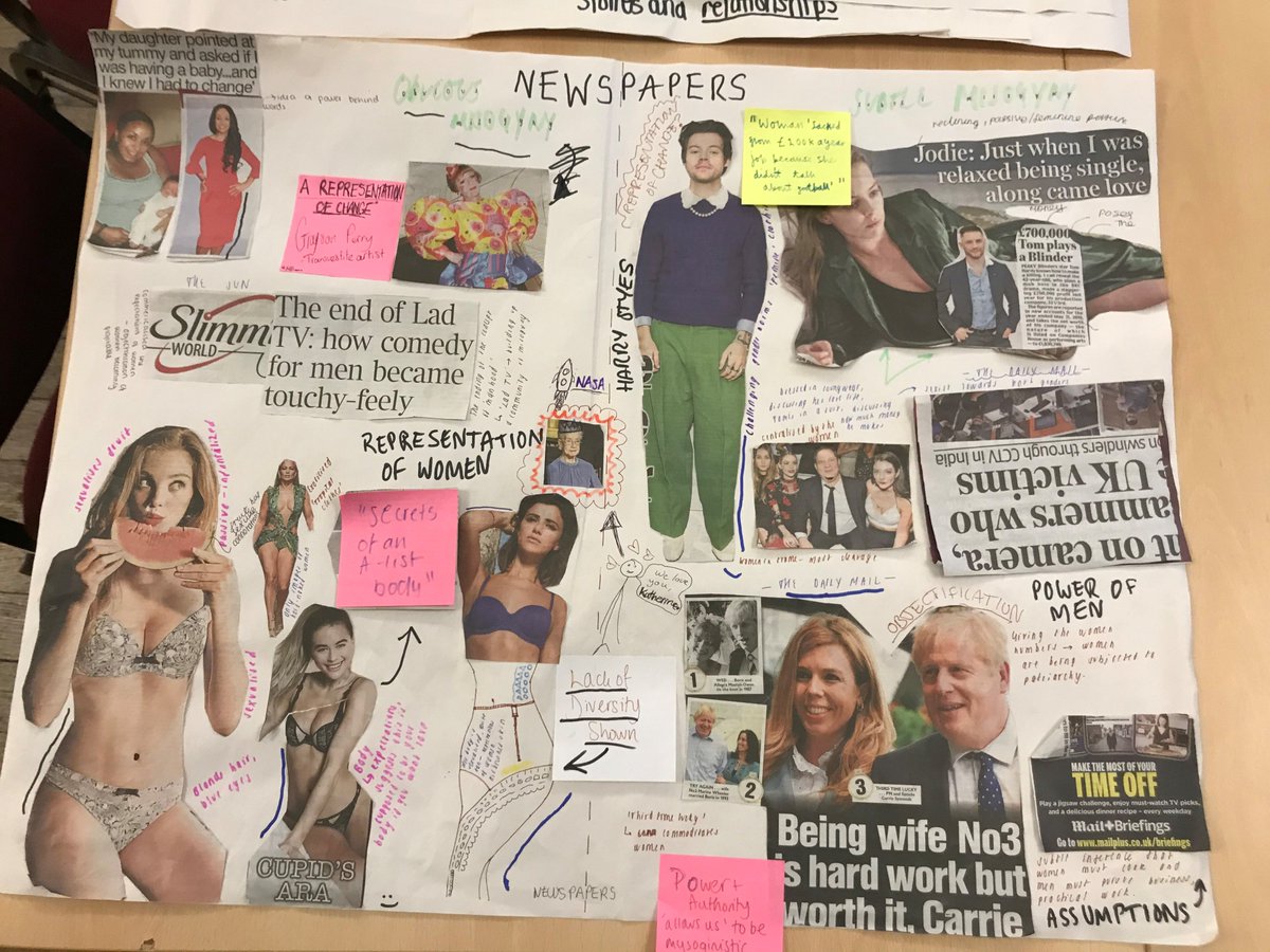 UoBrisFSSLOutr1's tweet photo. Some of the fantastic posters produced by our year 12/13 visitors to the Decoding Gender in the Media workshop @SPAISBristol @BristolUni @CLFPost16 @StBrendansSFC @AshtonSixth @redcliffe6th @ChoirBristol https://t.co/WziHK4Vw0q