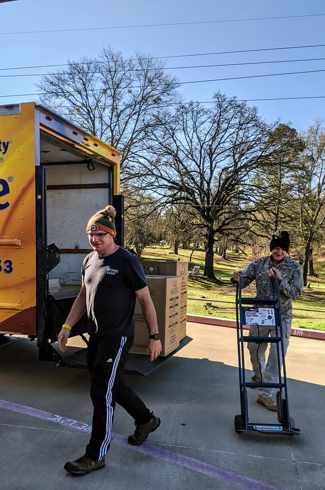 NETXHabitat's tweet photo. Just four days until we Blitz! This morning our fantastic Wednesday Crew & the ETBU Construction department is marking lines & completing the pre-cut for framing. Back at the office, the dedicated ReStore crew is loading all of the supplies to pre-stage at the site. #NETHFH https://t.co/SSjQJNKTM5
