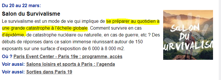 OlivierHertel's tweet photo. Suis impatient de savoir si le Salon du survivalisme à Paris va être annulé pour cause de Coronavirus. https://t.co/ITmaKkGVtd