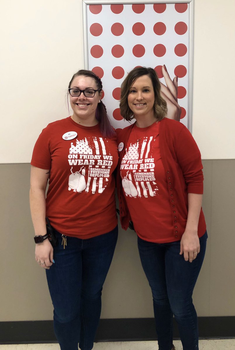 Twinning with my peer at work is the best- especially when it’s in support of our troops! #worksomewhereyoulove #RedShirtFriday #t1791 <a href="/eliza_target/">Elizabeth Ann</a>