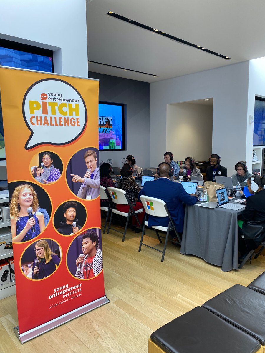youngeinstitute's tweet photo. Thank you to @MicrosoftStore at Beachwood Mall for hosting a Young Entrepreneur Pitch Challenge judging party last night! Public voting begins April 6! https://t.co/9PhyOKycYs