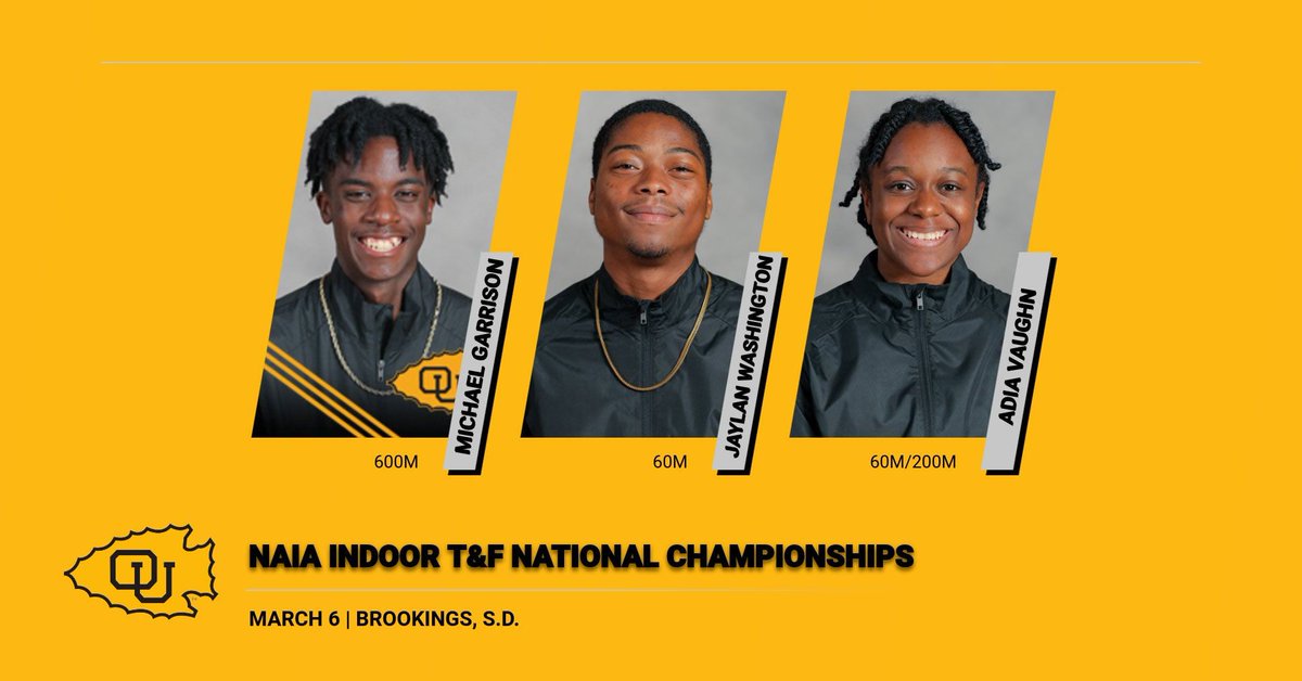 BravesAthletics's tweet photo. .@OttawaXCTF @adia_dalila, Michael Garrison, and Jaylan Washington compete in the NAIA Indoor T&amp;F NationalS TODAY. Vaughn runs in the 60M at 2:25pm and the 200M at 4:40pm. Jaylan Washington runs in the 60M at 2:35pm. Michael Garrison runs in the 600M at 2:05pm. https://t.co/tbOfV9APg4