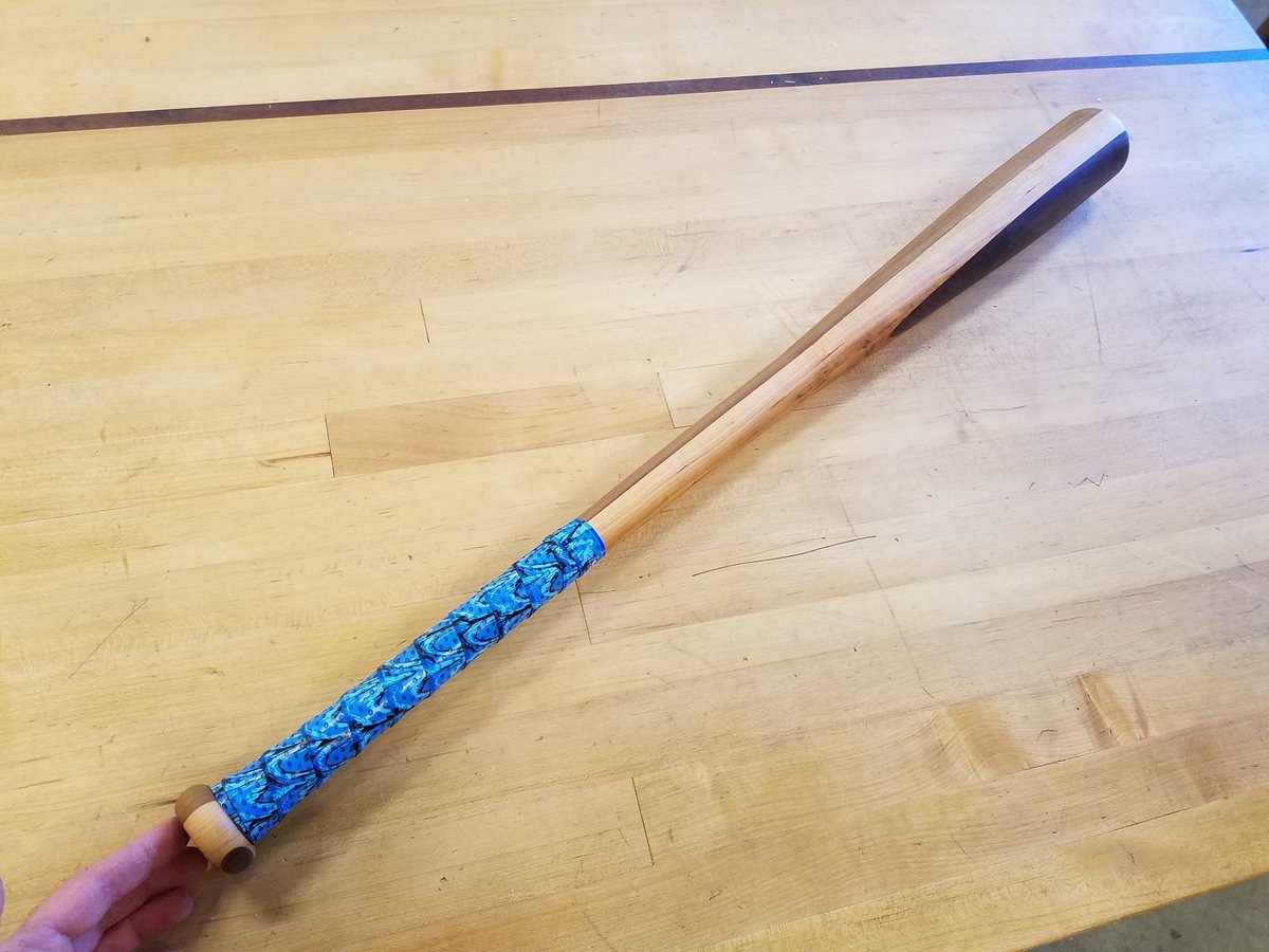 R7_Shop's tweet photo. My man Steve used the lathe to turn this really spiffy cherry and walnut baseball bat. The wrapped handle really finished it off. Great job!

@jeffprin1 https://t.co/jbJLNe29x0