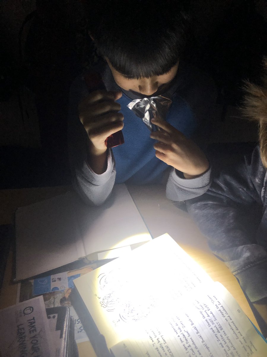 Mrsknadeau's tweet image. 🔥Flashlight reading and campfire snacks.#wrmswolves #righttoreadweek #reynproud #Campreadsmore