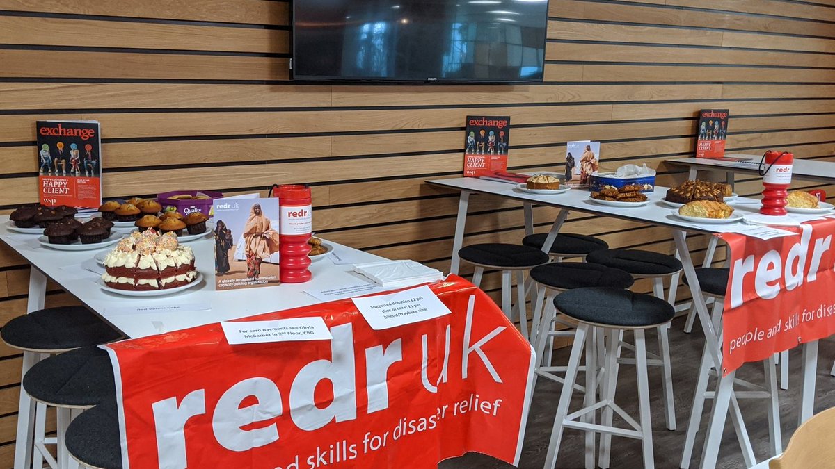 kusumtrikha's tweet photo. WSP team supporting @RedRUK this morning with delicious cakes #WSPRED2020 #wearewsp #wearred #humanitarianaid @wsp_uk https://t.co/YmZmqkrrnv