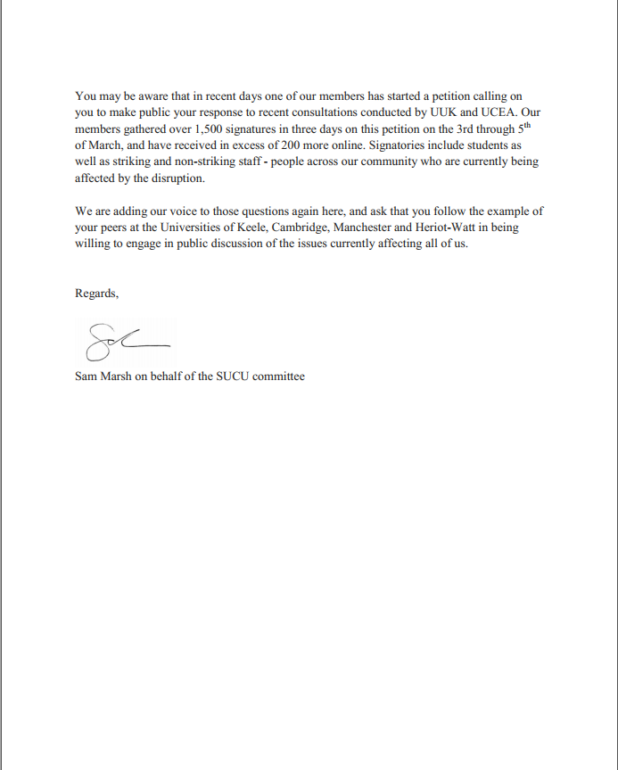 sheffielducu's tweet photo. Today our branch committee has written to VC Koen Lamberts asking him to make his responses to the UCEA and UUK consultations public. We believe it is past time that he talked openly with staff and students about these disputes.
https://t.co/NTio1Hstw4 https://t.co/a3MmnVqcEb