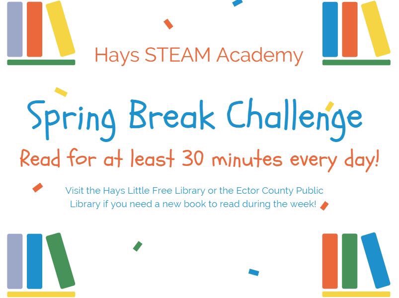 HaysSTEAMshines's tweet image. Tweet us pictures of what you’re reading this week! #SpringBreakChallenge