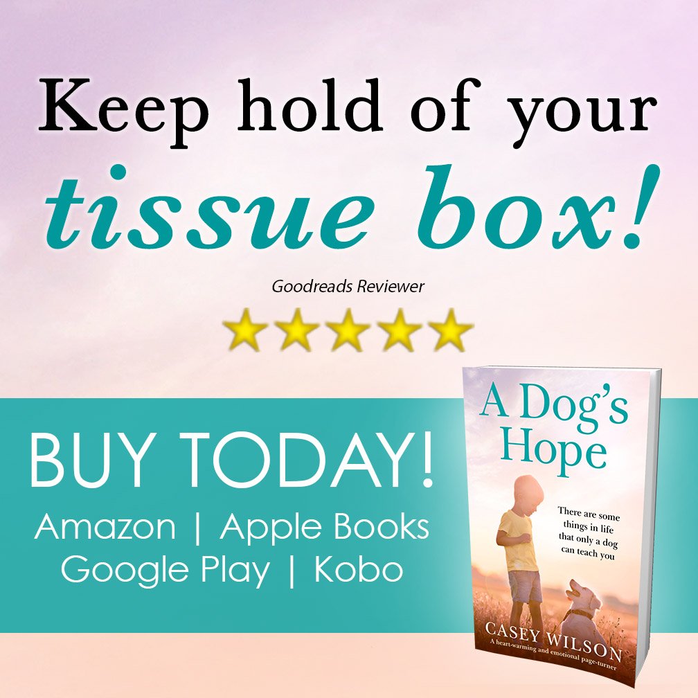 CaseyWilsonAuth's tweet photo. My new release is out in print, digital, and audio. Grab your eBook for only 99c while the deal lasts! #ADogsHope
Amazon: https://t.co/tFcVQMfl0i
Apple: https://t.co/H6dnC2fT99
Kobo: https://t.co/6oV8gPP0D9
Google: https://t.co/OdUTlacYMK https://t.co/Uqr5WhGdL7