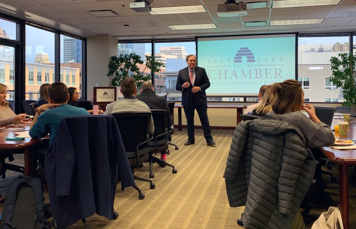 saltlakechamber's tweet photo. Day One of Mastering Media Management with William Nixon of Policy Impact Communications has begun. Look forward to learning about effective communication strategies, brand messaging and more. #SLCPDS #professionaldevelopment https://t.co/yEn4gpnVWq