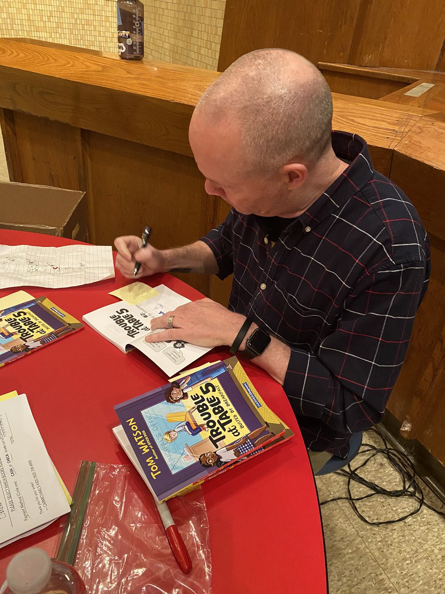 BrownSchoolLib's tweet photo. Yesterday we had the honor of working with #TomWatson, author of the series #StickDog and #StickCat! Thank you for inspiring our young authors and illustrators! @mybrownschool https://t.co/puwsuxCJ1Q