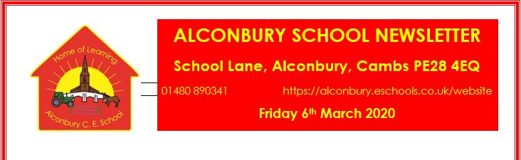 AlconburySchool's tweet photo. Newsletter 6th March 2020 https://t.co/501S3LPXx1