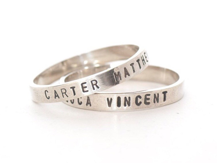 SilverSculptor's tweet photo. Personalized Name Stacking Ring, Stackable Mother's Ring, Custom Name Ring, Stacking Ring, Gift for New Moms, Mother's Day Gift https://t.co/Qpr6FQHP92 #SilverSculptor #DateRing https://t.co/ZYfyww88W6