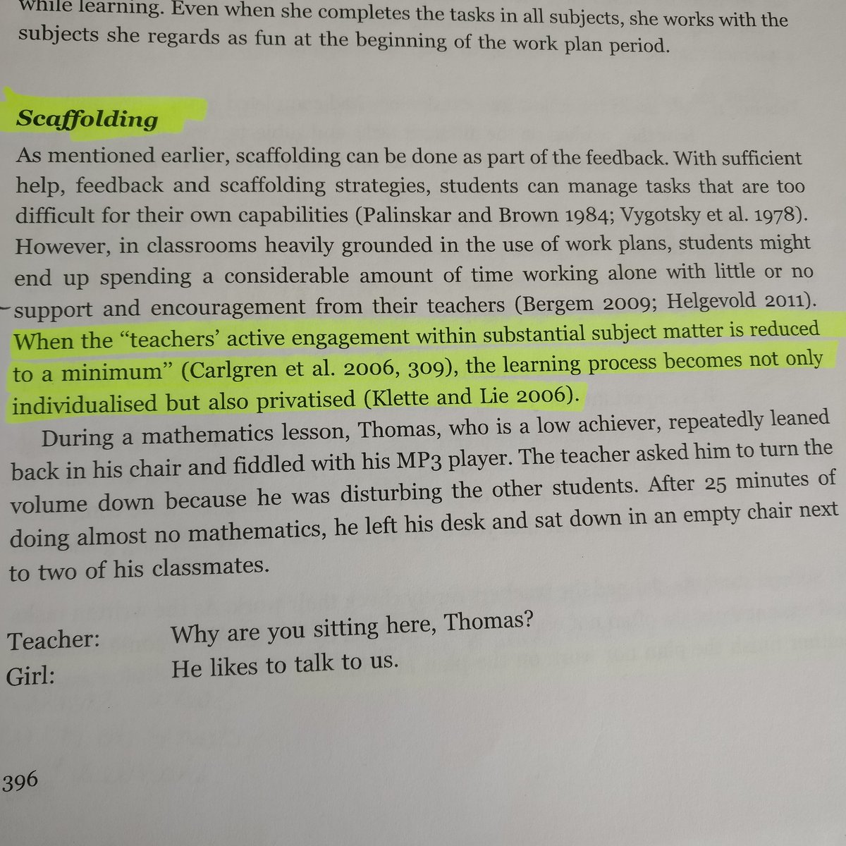 bethgg's tweet photo. I really love this quote about the necessity of actively (and accurately) supporting students. Without it "the learning process becomes not only individualised but also privatised" #rEDBrum #JournalClub https://t.co/4iFQ9pxMNl