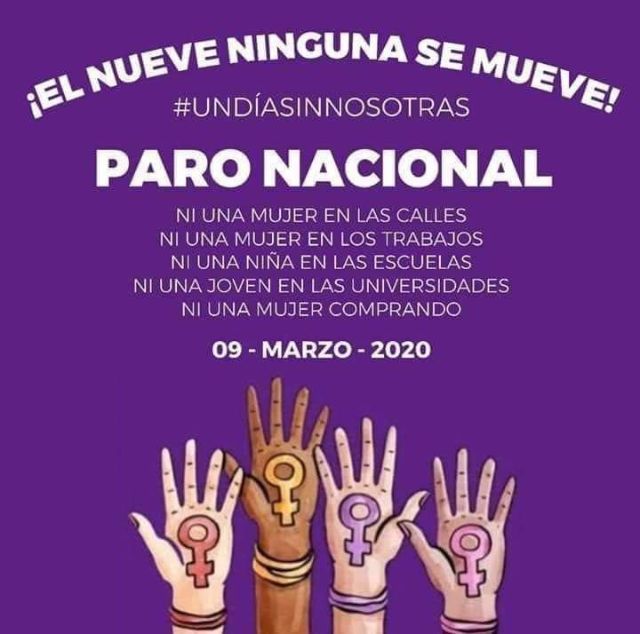 Mexicobaires.com se une, apoya y se hermana con todas las mujeres de México. Por un mundo sin violencia de género. #UnDiaSinNosotras