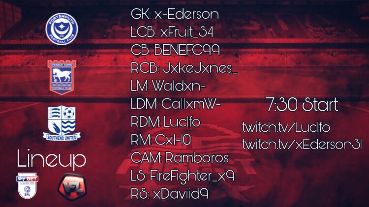 VFLLasPalmasX's tweet photo. Starting XI for the 3 games tonight, including a huge game vs @VFLSouthendPS4 🤍❤️

A return to the XI for #Ramboros and @BENEFC_99 👀

Live at 7:30 from the following links -

https://t.co/I2WFgckVT9
https://t.co/PfKATzp738

🌳💉

@TheVFL_ @Freeagent_ps4 @ProClubsHub_ https://t.co/mjrHbTpp3r