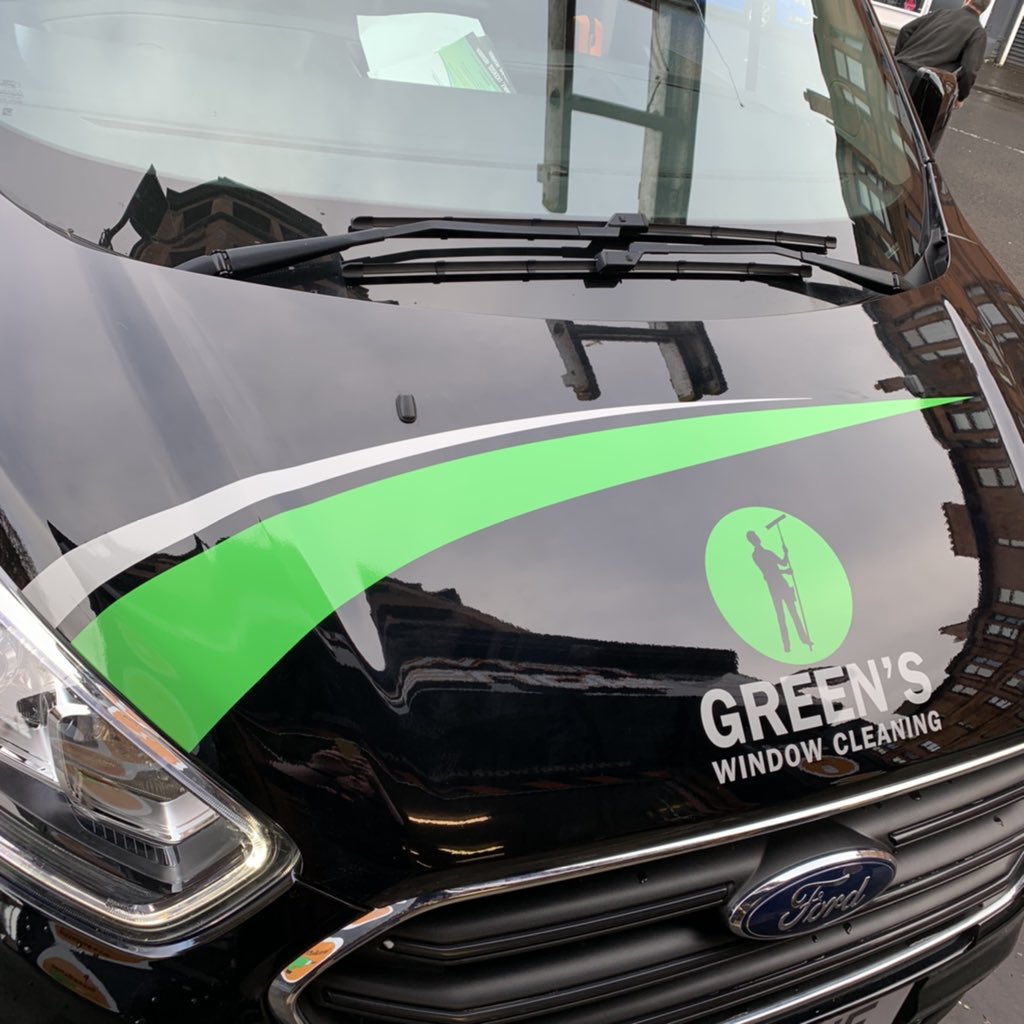 networksigns's tweet photo. Some striking cut vinyl graphics installed on this smart black Ford Custom earlier this week using @metamarkuk vinyls as always π #networksigns #greenswindowcleaning #ford #signs #vehiclegraphics #banners #windowetch #glasgow #scotland https://t.co/muDNsMecul