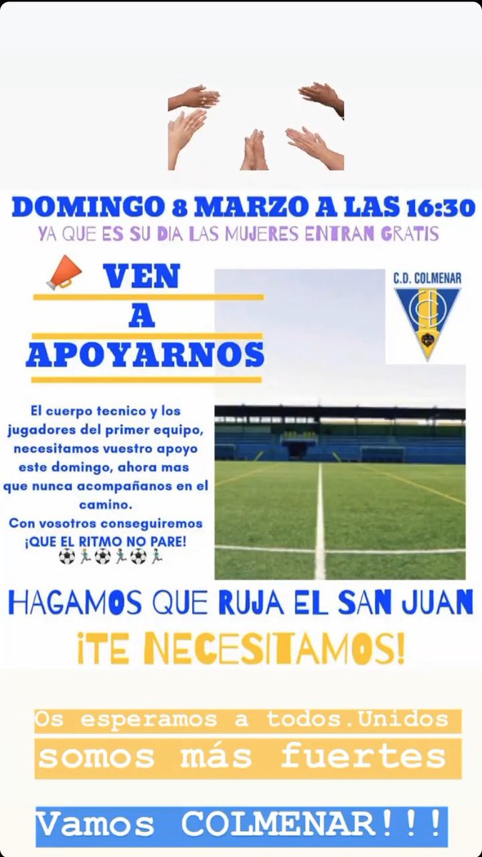 cdColmenarOreja's tweet image. Os esperamos a todos!!! #123colmenar #unidossomosmásfuertes