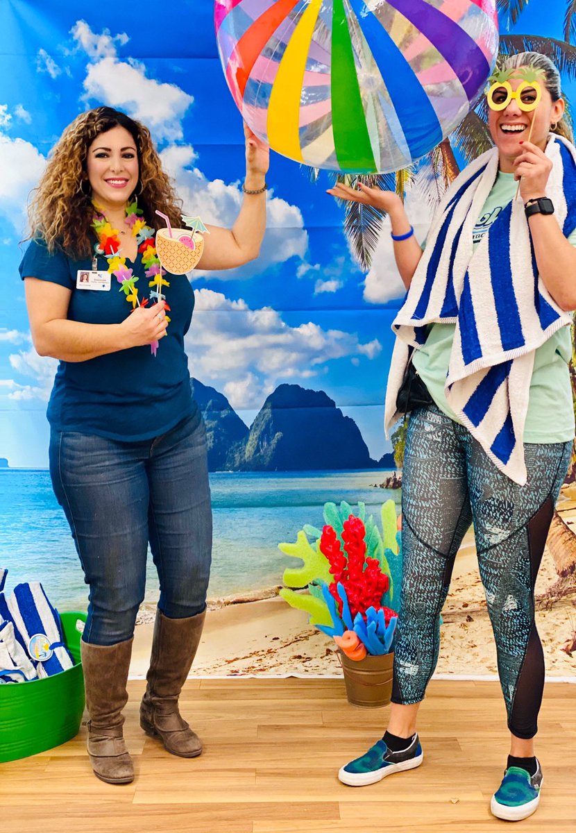 Thank you <a href="/HofiusPto/">HofiusPTO</a> for providing us with a yummy luncheon and a relaxing beach vibe! We couldn’t help but have fun! Aloha everyone!🌴🌊😄<a href="/HofiusKISD/">Hofius Intermediate</a> <a href="/KleinISD/">Klein ISD</a>