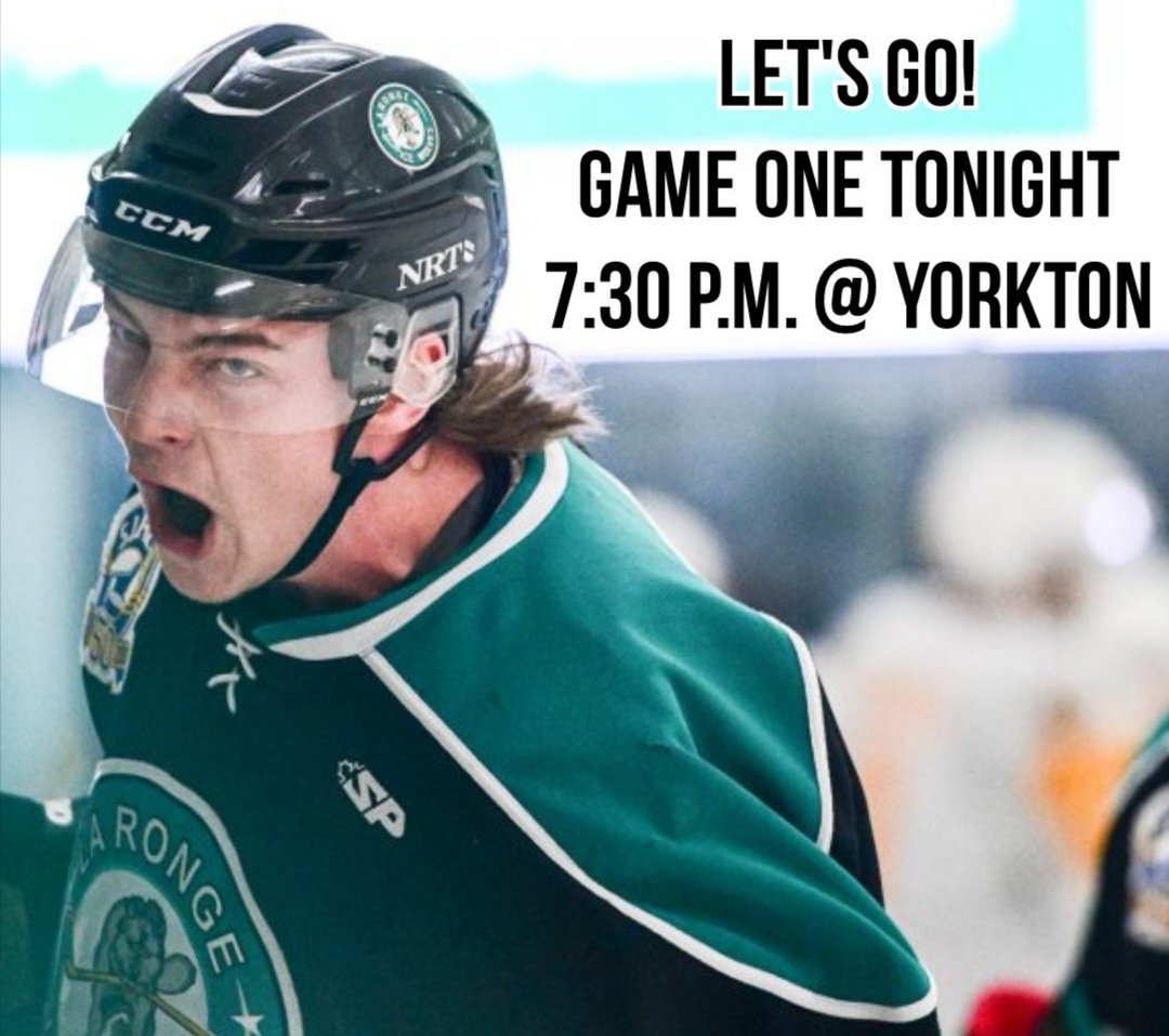 GAME DAY! 

We start our first-round playoff series in Yorkton tonight. 

Catch the action on <a href="/MBCNetworkRadio/">MBC Radio</a> with <a href="/BradenMalsbury/">Braden Malsbury</a>. The pre-game show begins at 7:15 p.m. 

Photo courtesy of Brandon White. #SJHL #LaRonge #BleedTeal #Sask