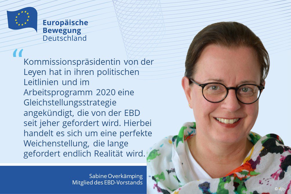 NetzwerkEBD's tweet photo. Nach wie vor sind Frauen gegenüber Männern benachteiligt, bei Beschäftigung, Bezahlung, Pflege und Rente. Aus dem #EBDVor|stand hat für uns Sabine Overkämping die Strategie der @EU_Commission zur #Gleichstellung kommentiert. #Frauentag #EUgender #EBDpol ➡️ https://t.co/4GioM0kwIy https://t.co/x66LnJ4Ghl